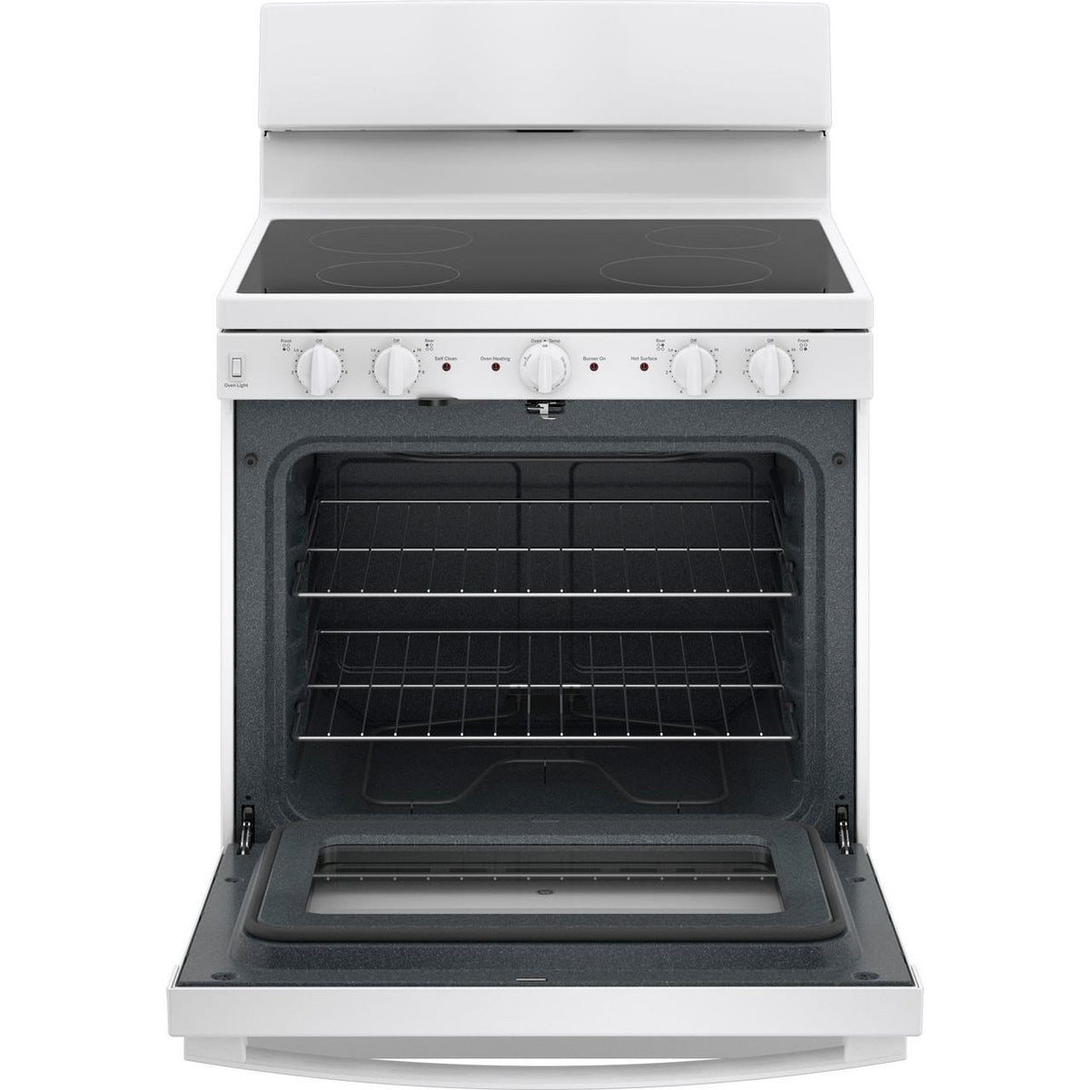 GE 30-inch Freestanding Electric Range with Radiant Smooth Cooktop JB480DTWW IMAGE 2
