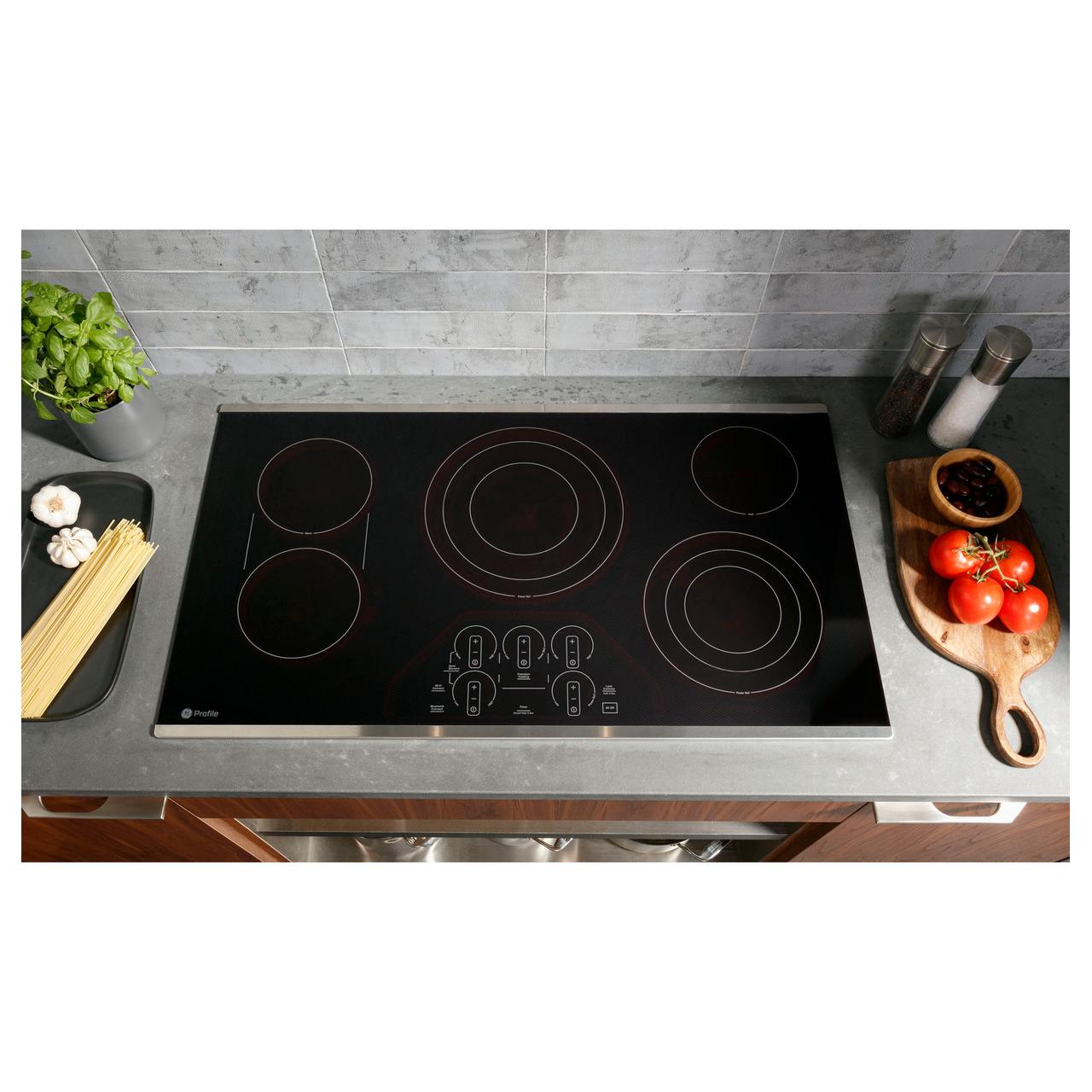  GE Profile 36-inch Built-In Electric Cooktop PEP9036STSS IMAGE 1