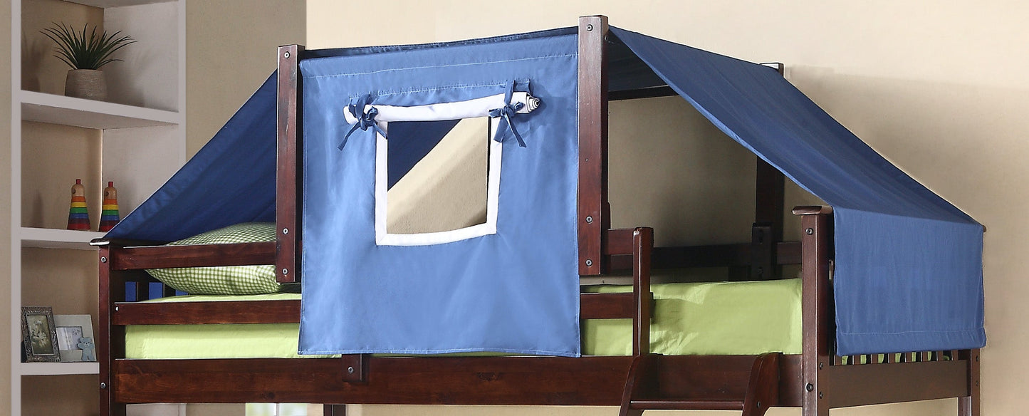 Bunkbed Top Espresso & Blue Tent Kit
