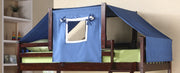 Bunkbed Top Espresso & Blue Tent Kit