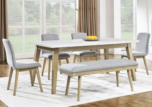 Vida White Marble Dining Set