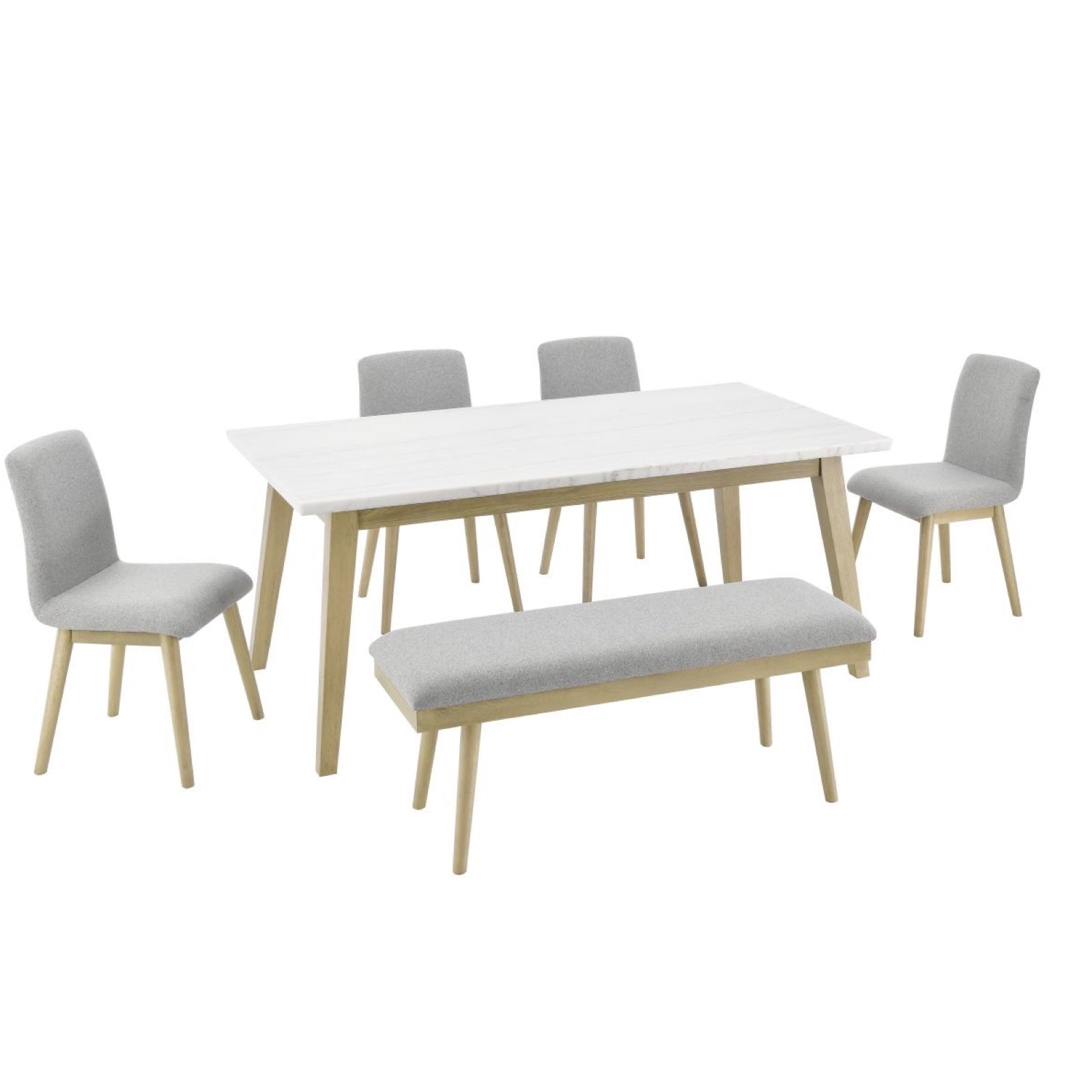 Vida White Marble Dining Set