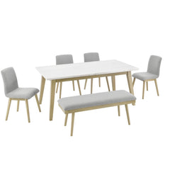 Vida White Marble Dining Set