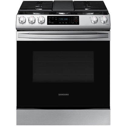 Samsung 30-inch Slide-in Gas Range with Convection Technology NX60BG8315SS/AA IMAGE 1