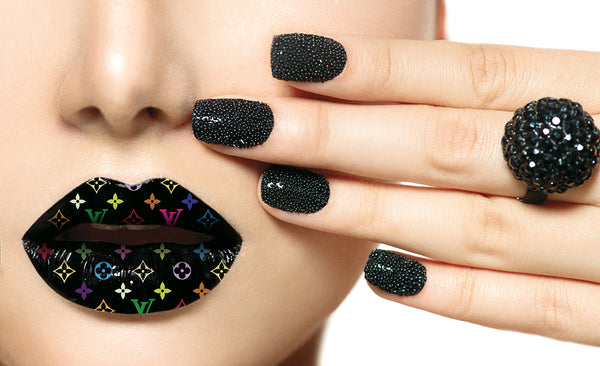 ''Design Her Lips Rhinestones'' Tempered Glass