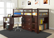 Study & Sleep Cappuccino Low Loft Bed