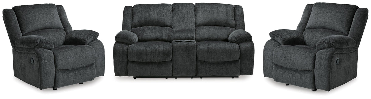 Draycoll Reclining Loveseat and 2 Recliners