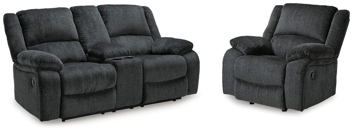Draycoll Reclining Loveseat with Console and Recliner