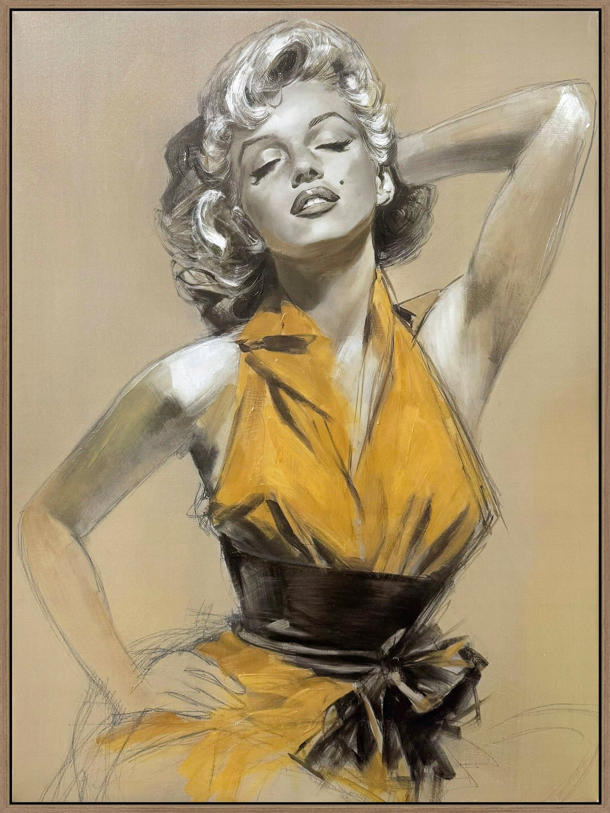 Golden Muse II Hand-Embellished Canvas in Frame