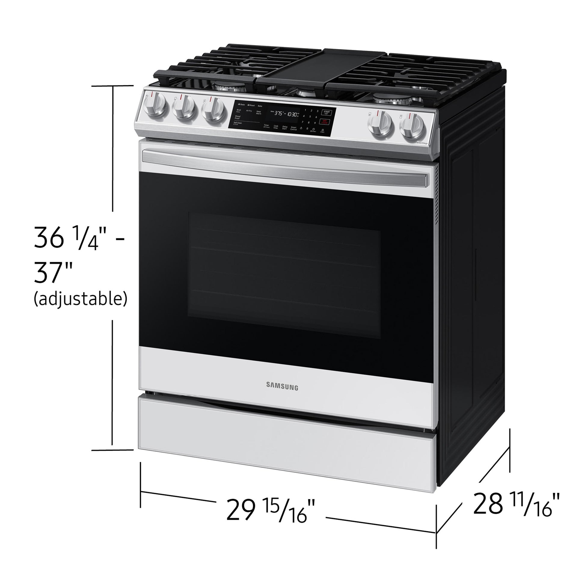 Samsung 30-inch Slide-in Gas Range with Convection Technology NX60CB831512/AA IMAGE 8