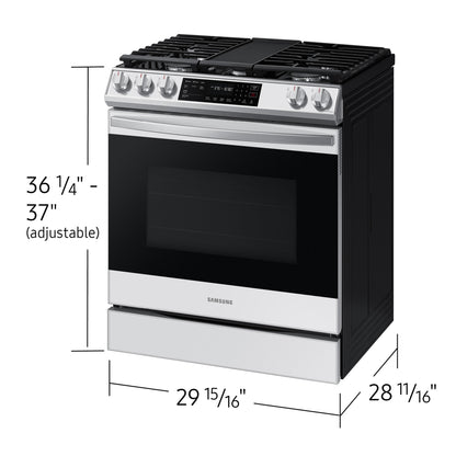 Samsung 30-inch Slide-in Gas Range with Convection Technology NX60CB831512/AA IMAGE 8