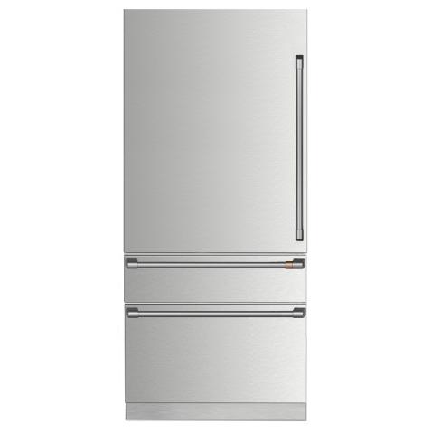 Café 36-inch, 20.2 cu. ft. Fully-Integrated Bottom Freezer Refrigerator with Wi-Fi Connect CIC36LP2VS1