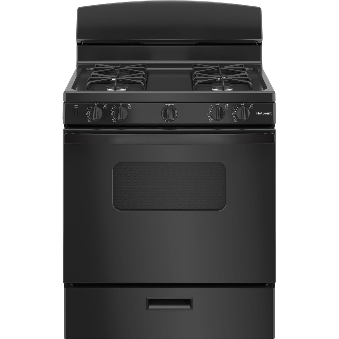  Hotpoint 30-inch Freestanding Gas Range RGBS330DRBB IMAGE 1