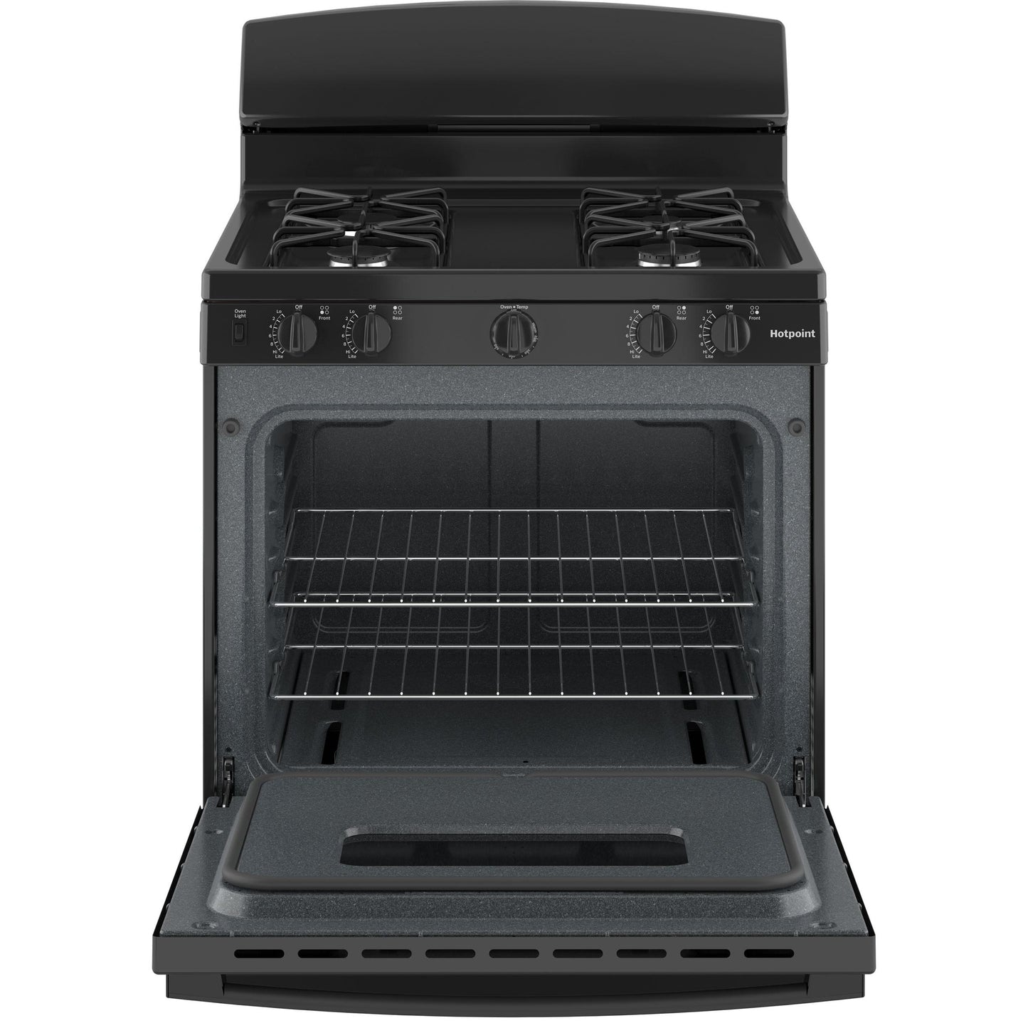  Hotpoint 30-inch Freestanding Gas Range RGBS330DRBB IMAGE 2