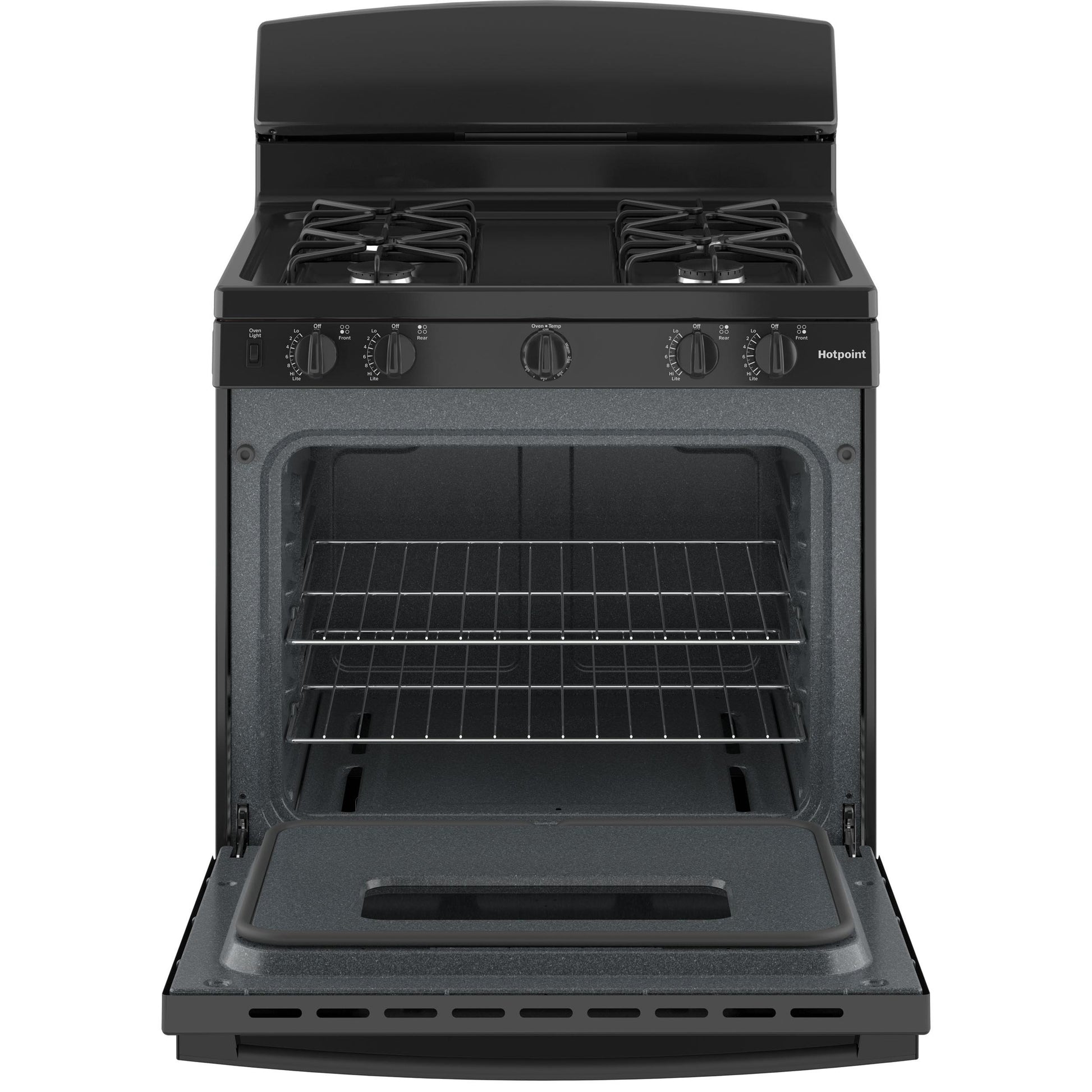  Hotpoint 30-inch Freestanding Gas Range RGBS330DRBB IMAGE 2