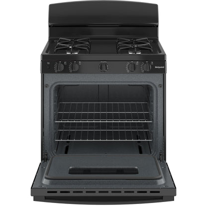  Hotpoint 30-inch Freestanding Gas Range RGBS330DRBB IMAGE 2