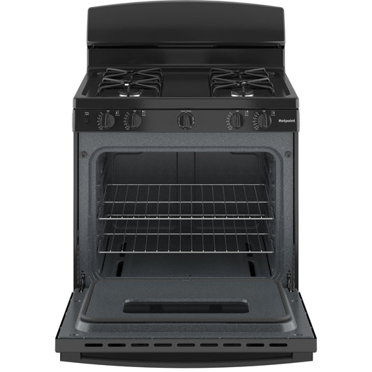  Hotpoint 30-inch Freestanding Gas Range RGBS330DRBB IMAGE 2