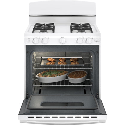  Hotpoint 30-inch Freestanding Gas Range RGBS330DRWW IMAGE 3