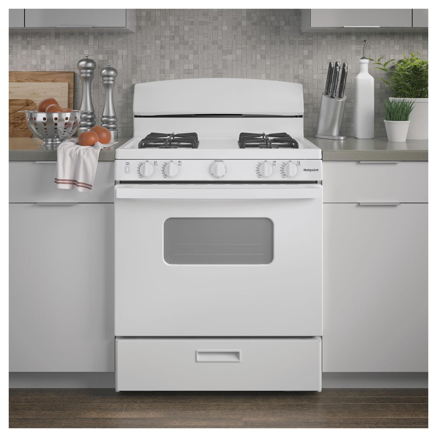  Hotpoint 30-inch Freestanding Gas Range RGBS330DRWW IMAGE 6