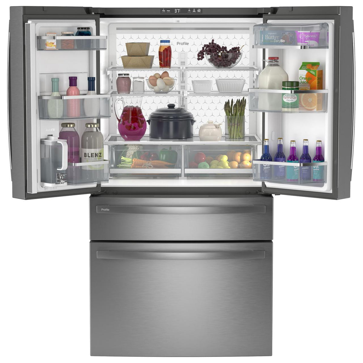  GE Profile 36-inch, 28.7 cu. ft. French 4-Door Refrigerator with Dual-Dispense AutoFill Pitcher PGE29BYTFS IMAGE 2
