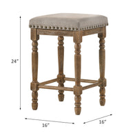 Taburete alto tapizado Farsiris de 24" de alto
