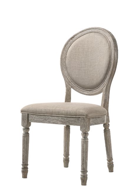 Silla auxiliar tapizada Faustine de 40" de alto con respaldo ovalado (juego de 2)