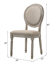 Silla auxiliar tapizada Faustine de 40" de alto con respaldo ovalado (juego de 2)