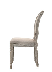 Silla auxiliar tapizada Faustine de 40" de alto con respaldo ovalado (juego de 2)