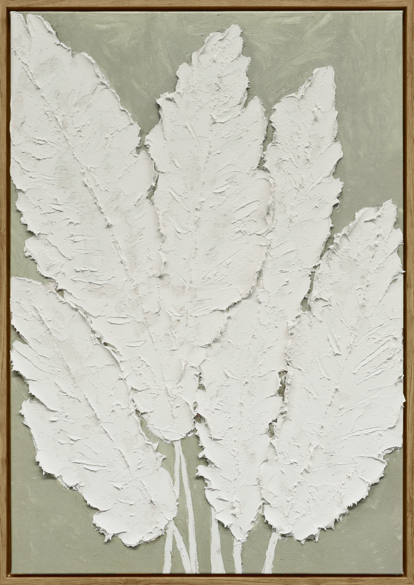 Textured Foliage II Hand-embellished Canvas in Frame
