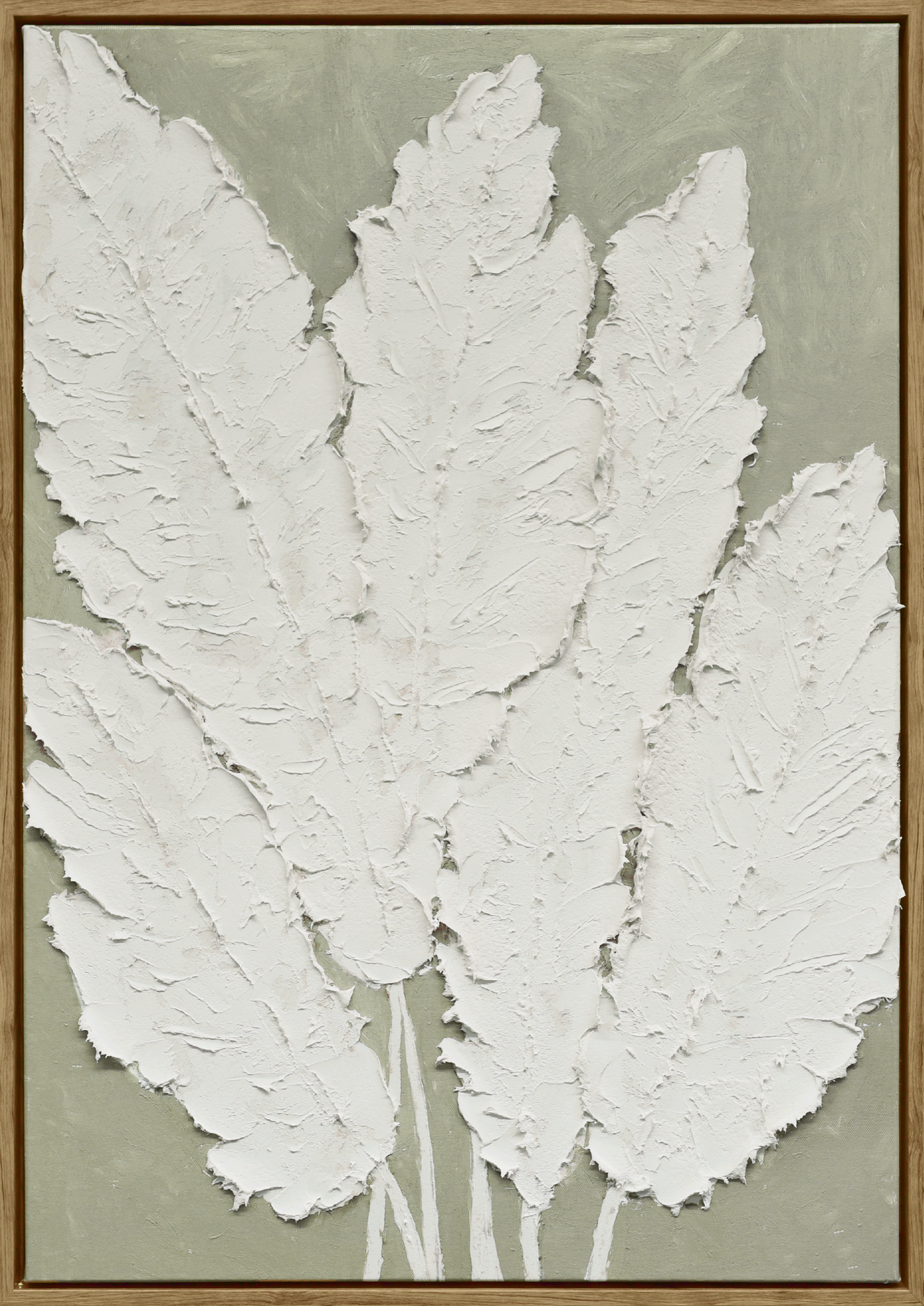 Textured Foliage II Hand-embellished Canvas in Frame