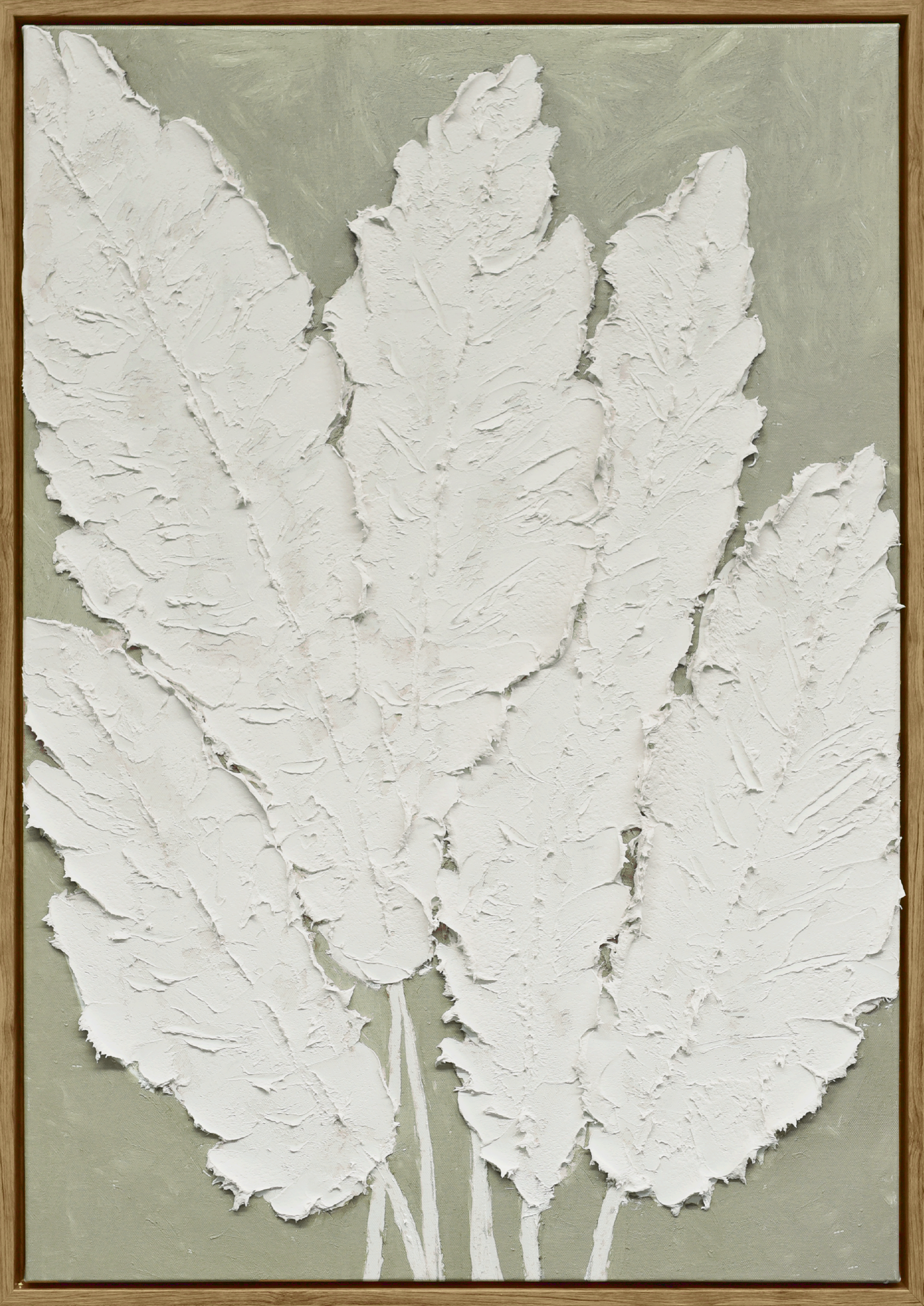 Textured Foliage II Hand-embellished Canvas in Frame