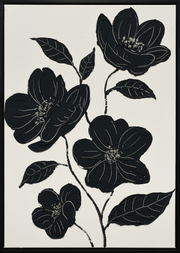 Nocturnal Blooms II Hand-painted Canvas in Frame