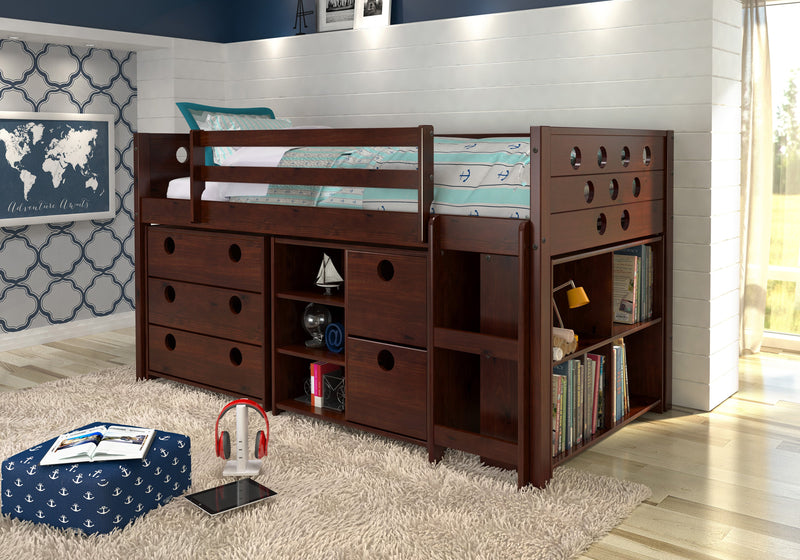 Circles Cappuccino Modular Low Loft Bed