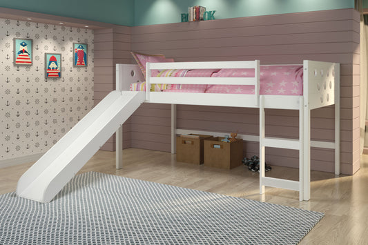 Circles Low Loft Bed with Slide
