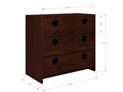 Circles Cappuccino 3 Drawer Chest