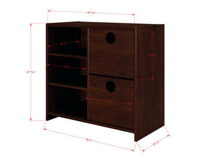 Circles Cappuccino 2 Drawer Chest with Shelf