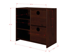 Circles Cappuccino 2 Drawer Chest with Shelf