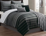 Ashbryn & Taffenbrook Queen Upholstered Panel 4PC Bedroom Set with Comforter Kit