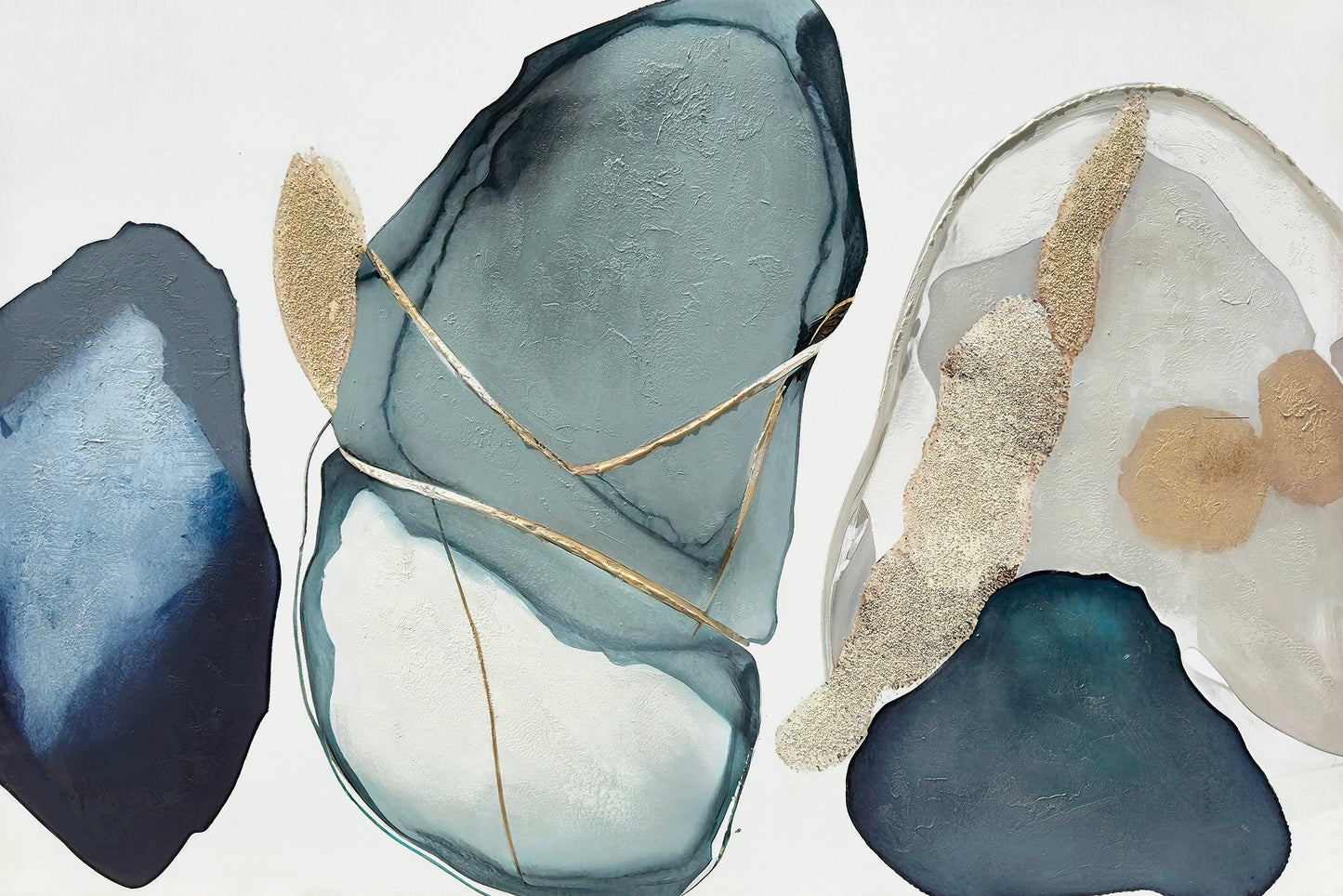 ''Seabreeze Mineral Essence'' Hand-painted Wrapped Canvas