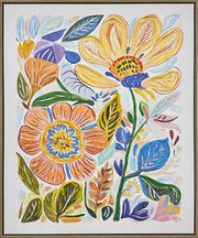 Petal Reverie I Hand-Embellished Canvas in Frame