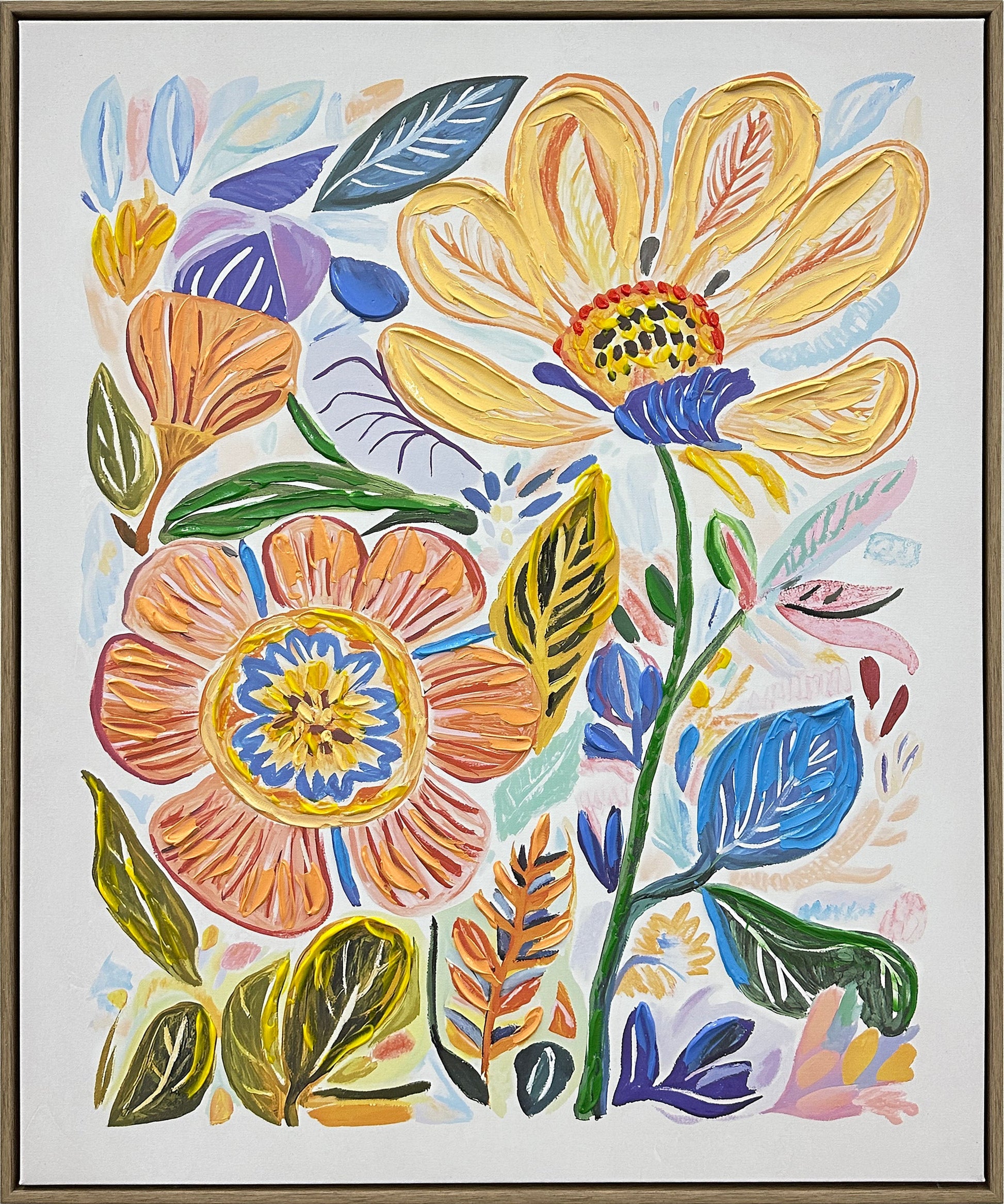 Petal Reverie I Hand-Embellished Canvas in Frame