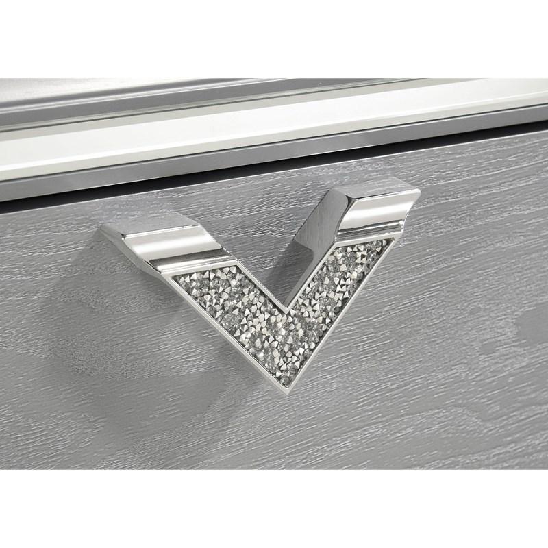 Veronica 6 Drawer Silver Dresser with LED Lighting