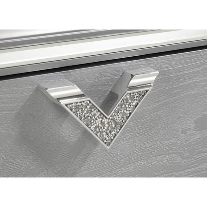 Veronica 6 Drawer Silver Dresser with LED Lighting
