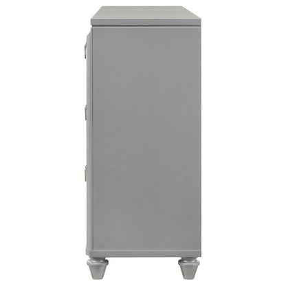 Veronica 6 Drawer Silver Dresser with LED Lighting