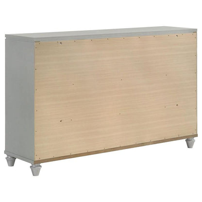 Veronica 6 Drawer Silver Dresser with LED Lighting