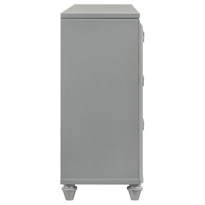 Veronica 6 Drawer Silver Dresser with LED Lighting