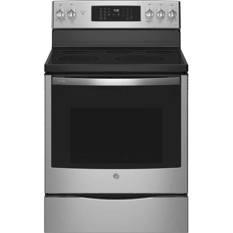 GE Profile 30-inch Freestanding Electric Range with Convection Technology PB900YVFS