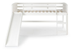 Louver Low Loft Bed with Slide