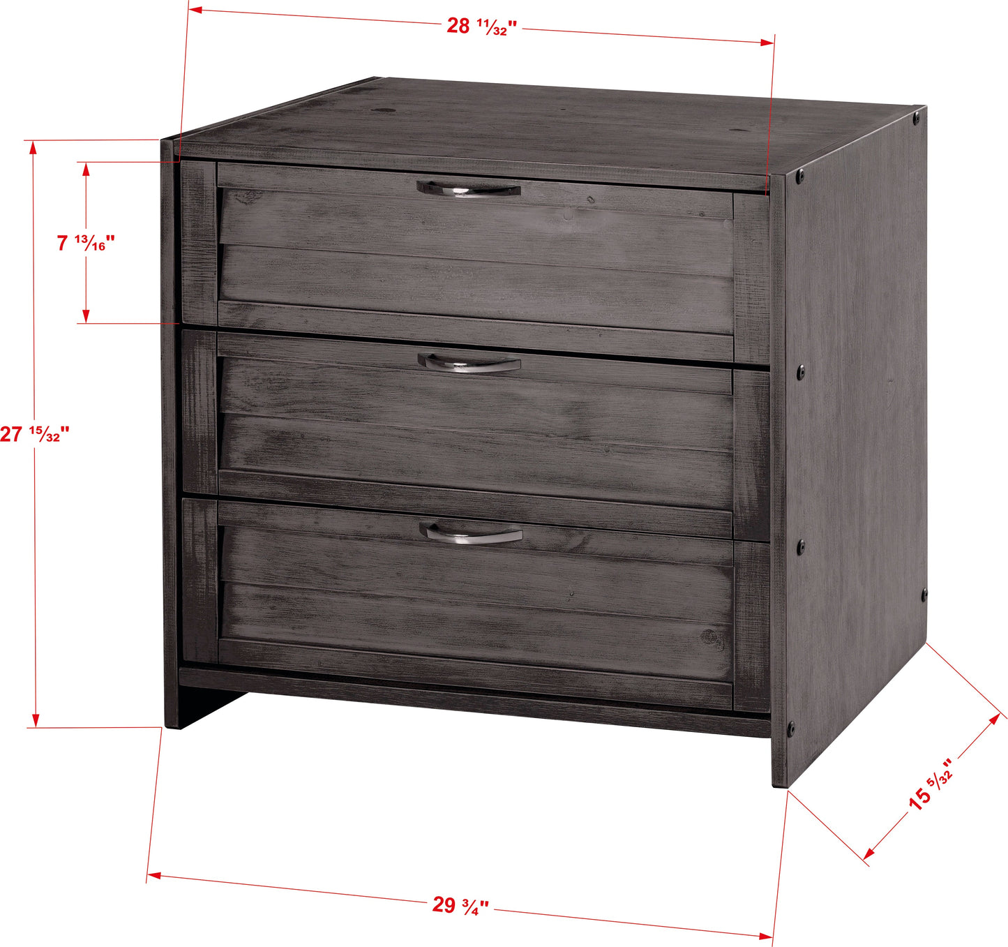 Louver 3 Drawer Chest