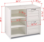 Louver 2 Drawer Chest & Shelf